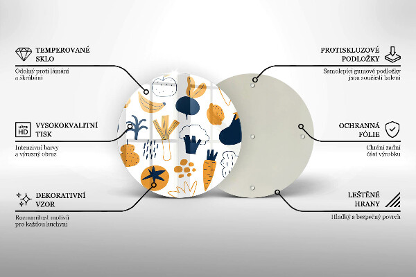 Glass worktop saver Food illustration
