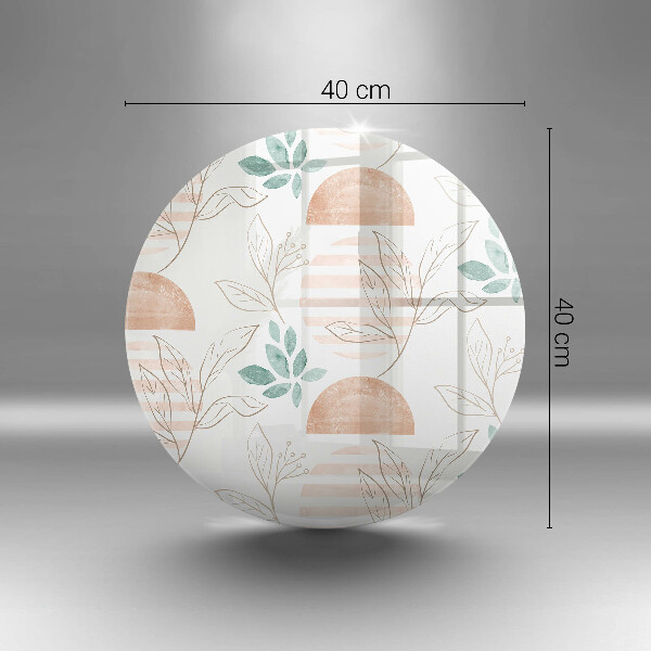 Glass worktop saver Boho pattern leaves