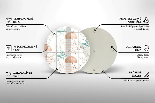 Glass worktop saver Boho pattern leaves