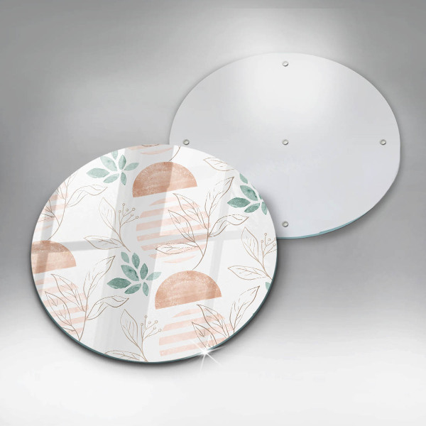 Glass worktop saver Boho pattern leaves