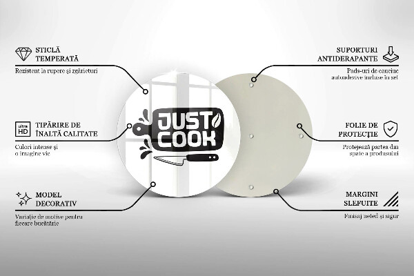 Glass worktop saver Kitchen inscription Just Cook