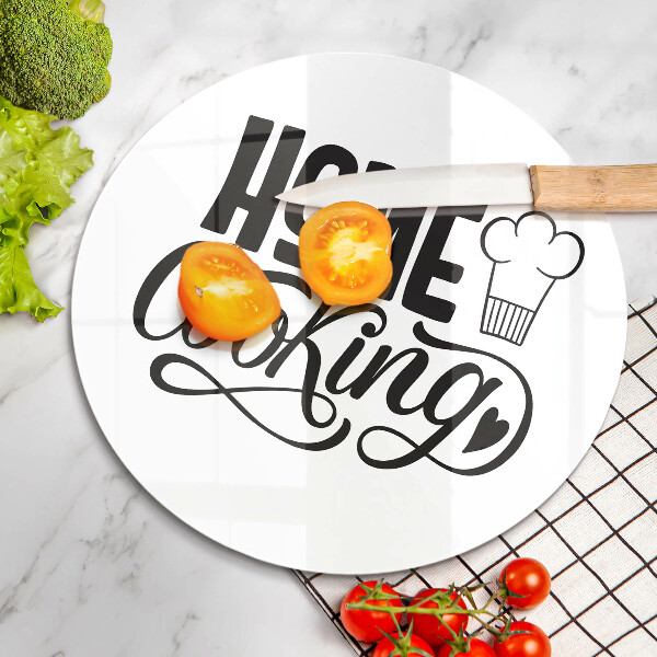 Glass worktop saver Home Cooking inscription