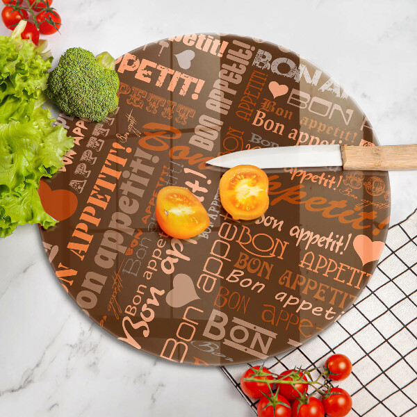 Chopping board Text Bon Appetit