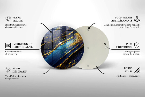 Cutting board Navy blue abstraction