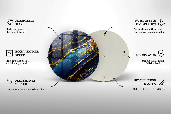 Cutting board Navy blue abstraction