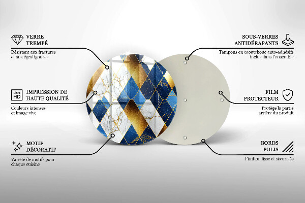 Cutting board Golden Rombs Marble