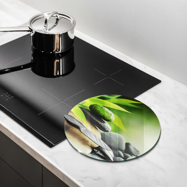 Cutting board Zen bamboo stones