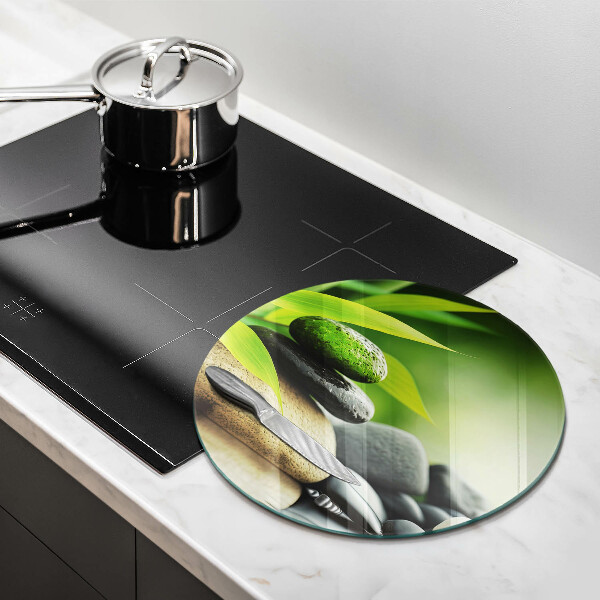 Cutting board Zen bamboo stones