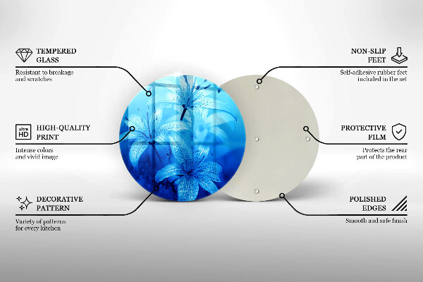 Cutting board Blue flowers