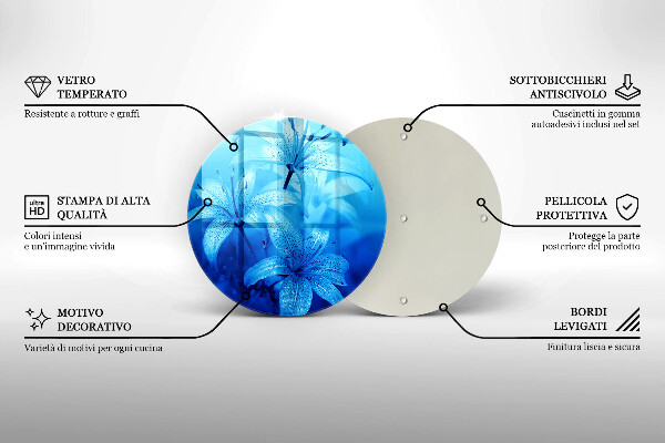 Cutting board Blue flowers