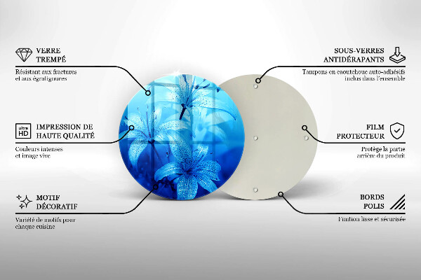 Cutting board Blue flowers