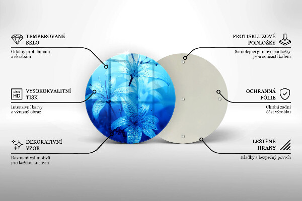 Cutting board Blue flowers