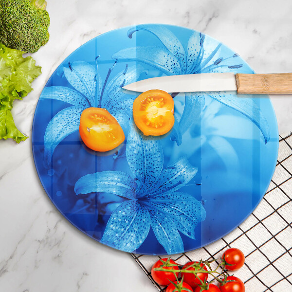Cutting board Blue flowers