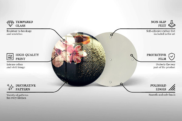 Cutting board Flowers stones zen