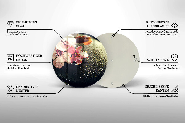 Cutting board Flowers stones zen