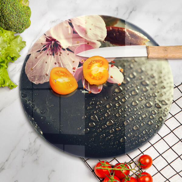 Cutting board Flowers stones zen