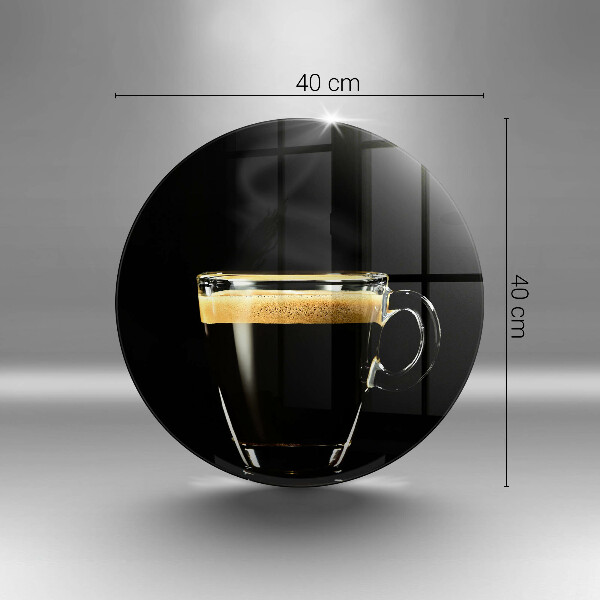 Cutting board A glass of black coffee