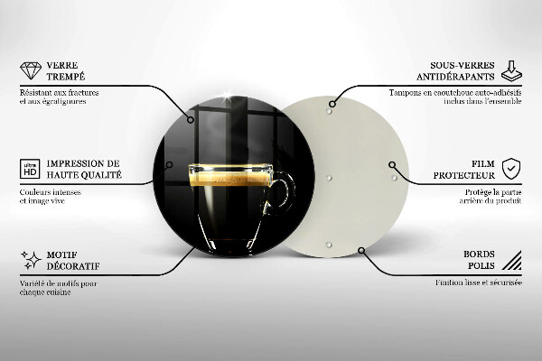 Cutting board A glass of black coffee