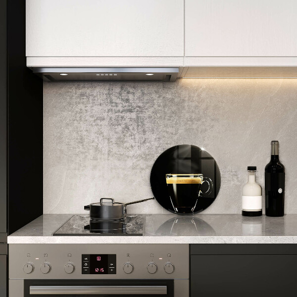 Cutting board A glass of black coffee