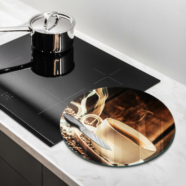 Cutting board Cup and coffee beans