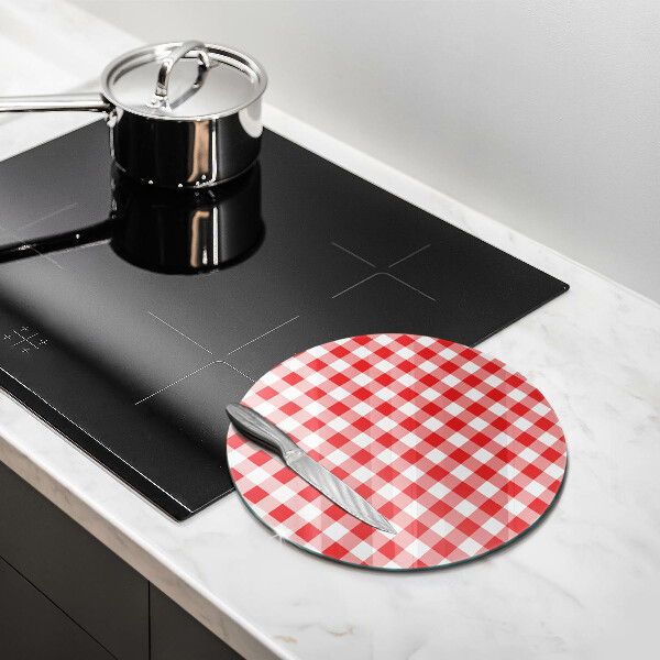 Chopping board Red white grille