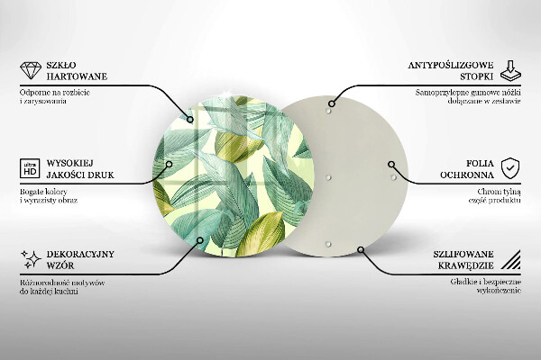 Chopping board Green tropical leaves