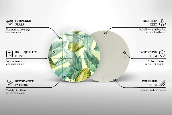 Chopping board Green tropical leaves