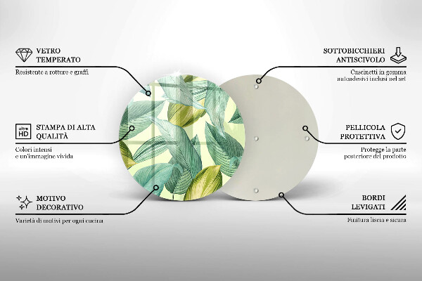 Chopping board Green tropical leaves