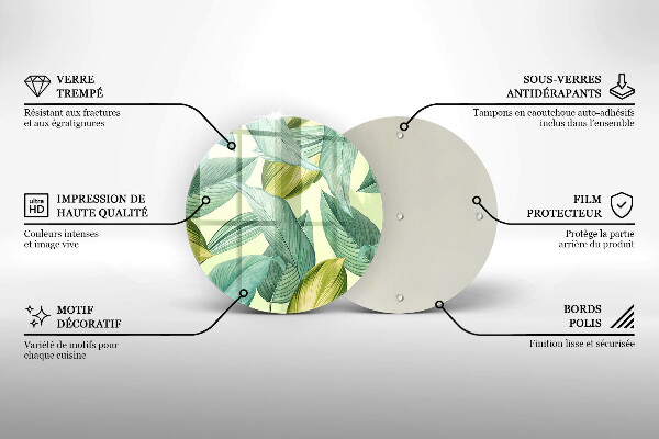 Chopping board Green tropical leaves