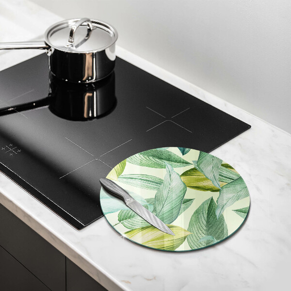 Chopping board Green tropical leaves