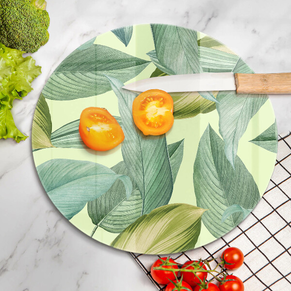 Chopping board Green tropical leaves