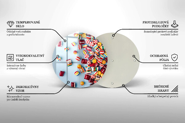 Chopping board Colorful candies