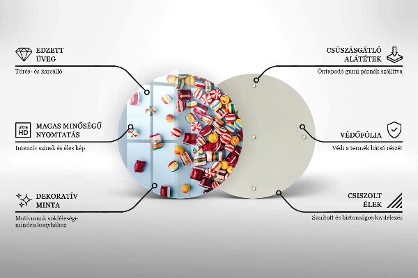 Chopping board Colorful candies