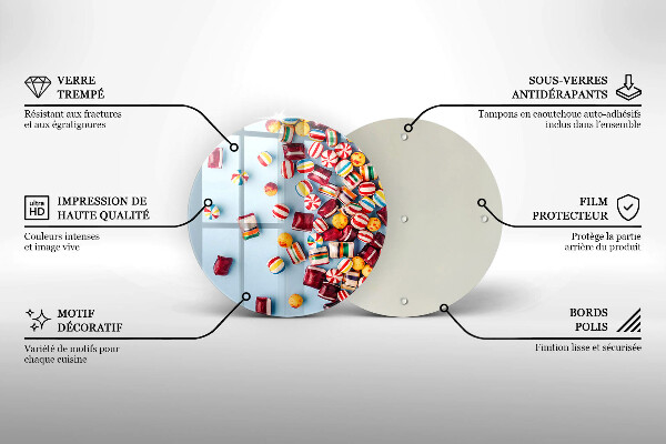 Chopping board Colorful candies