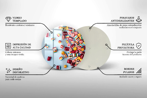 Chopping board Colorful candies