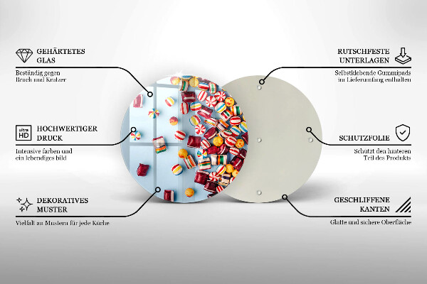 Chopping board Colorful candies