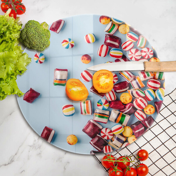 Chopping board Colorful candies