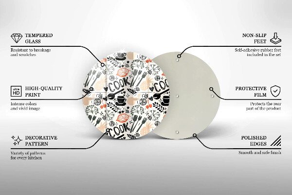 Chopping board glass Drawing kitchen theme