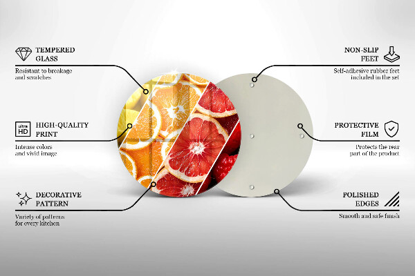 Chopping board glass Colorful fruit