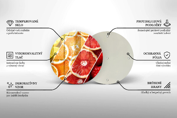 Chopping board glass Colorful fruit