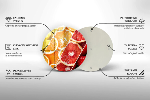 Chopping board glass Colorful fruit