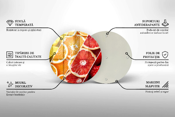 Chopping board glass Colorful fruit