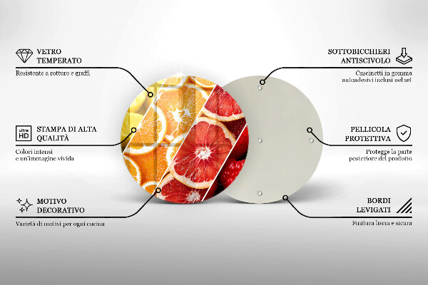 Chopping board glass Colorful fruit