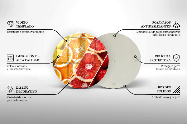 Chopping board glass Colorful fruit