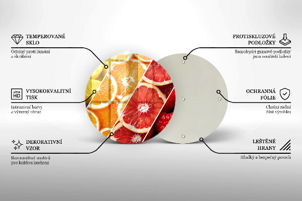 Chopping board glass Colorful fruit