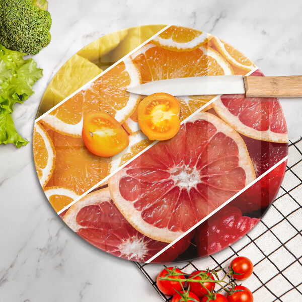 Chopping board glass Colorful fruit