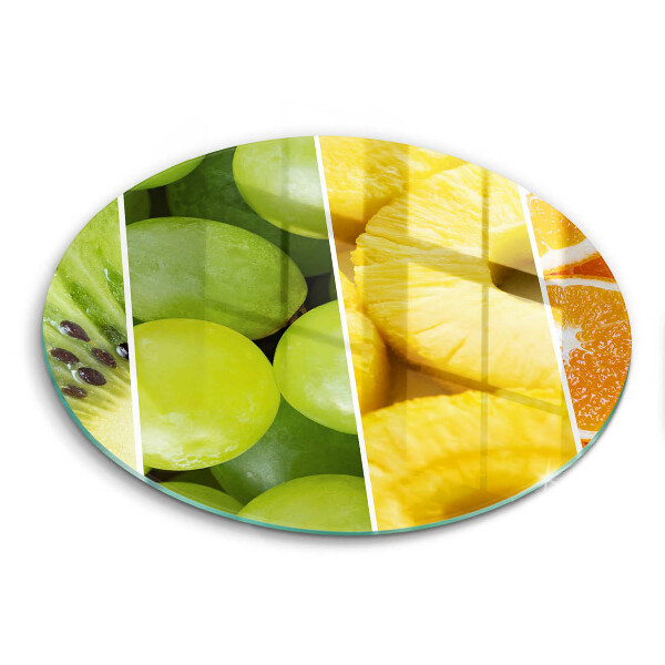 Chopping board glass Colorful fruit