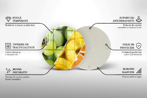 Chopping board glass Colorful fruit