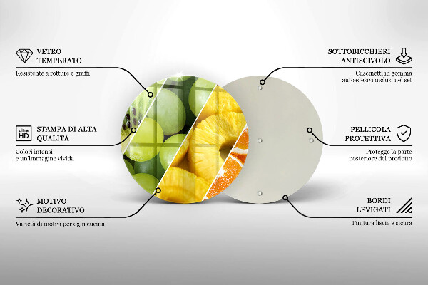 Chopping board glass Colorful fruit