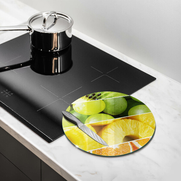 Chopping board glass Colorful fruit